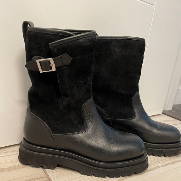 Free People Double Up Moto Boots size 37 (6.5) black - Picture 3 of 9